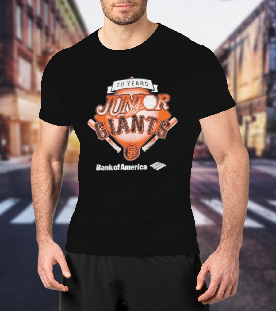Junior Giants San Francisco 20 Years Bank Of America Celebration Anniversary T-Shirt