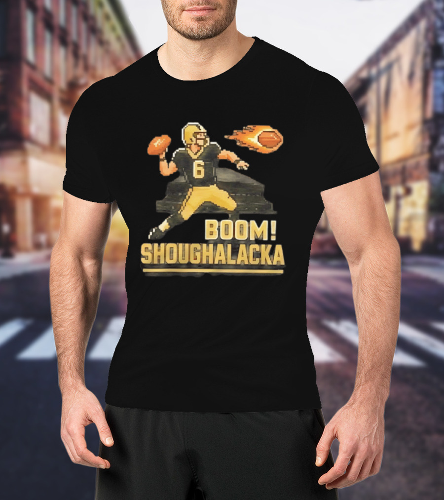New Orleans Saints Boom Shoughalacka Pixel Art Throwback Football Player T-Shirt