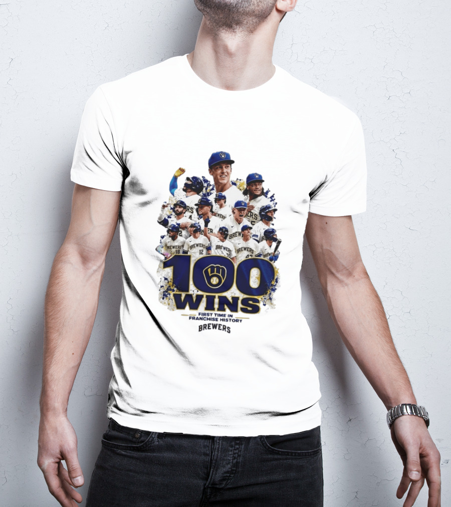 Brewers 100 Wins First Time In Franchise History Celebration T-Shirt