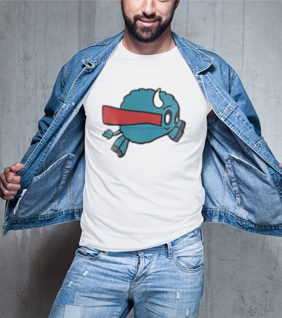 Buffalo Superhero With Red Cape Flying Action T-Shirt