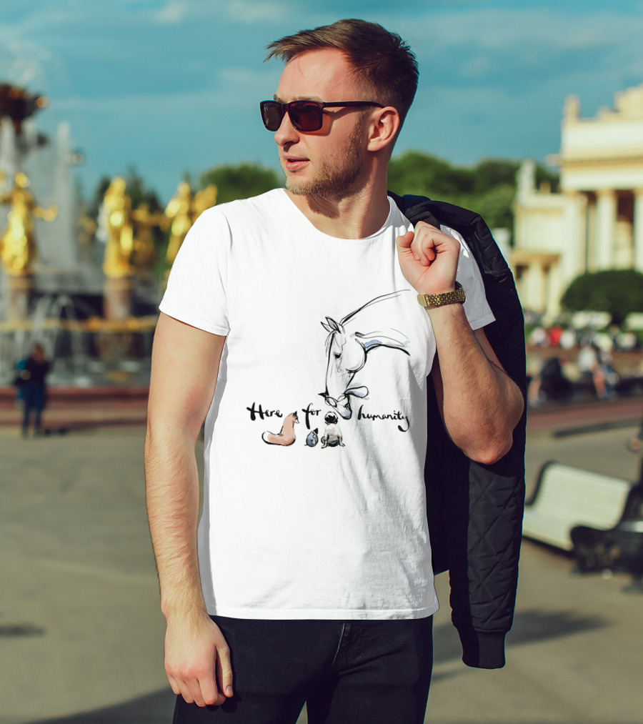 Charlie Mackesy Here For Humanity Gentle Horse And Friends T-Shirt