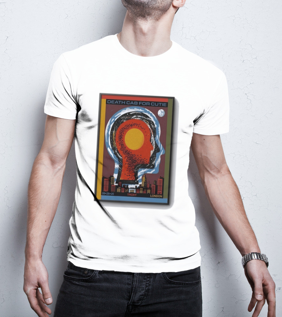 Death Cab For Cutie Troxy London 09.26.26 Concert Urban Skyline And Moon T-Shirt