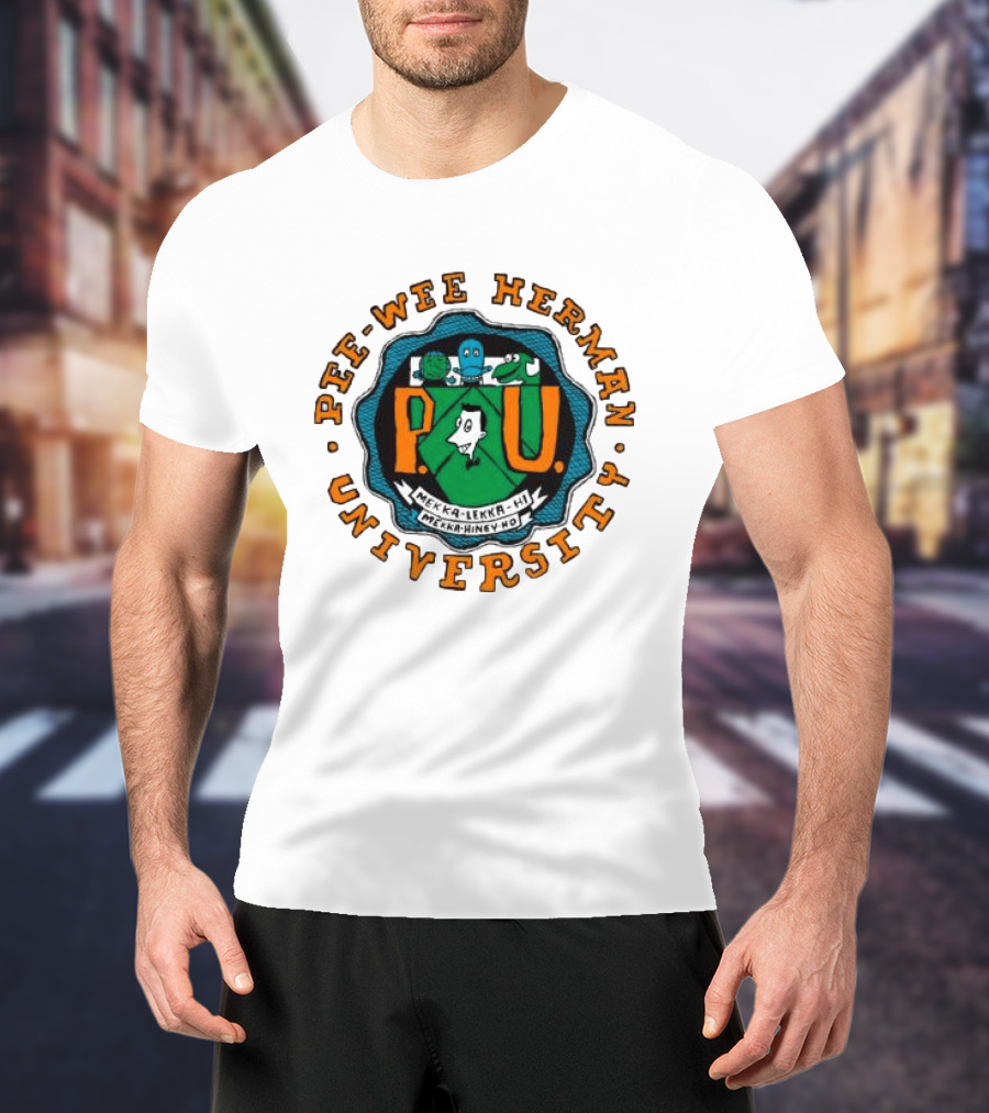 Retrokid Shop Pee Wee Herman University Mekka Lekka Hi Mekka Hiney Ho Crewneck T-Shirt