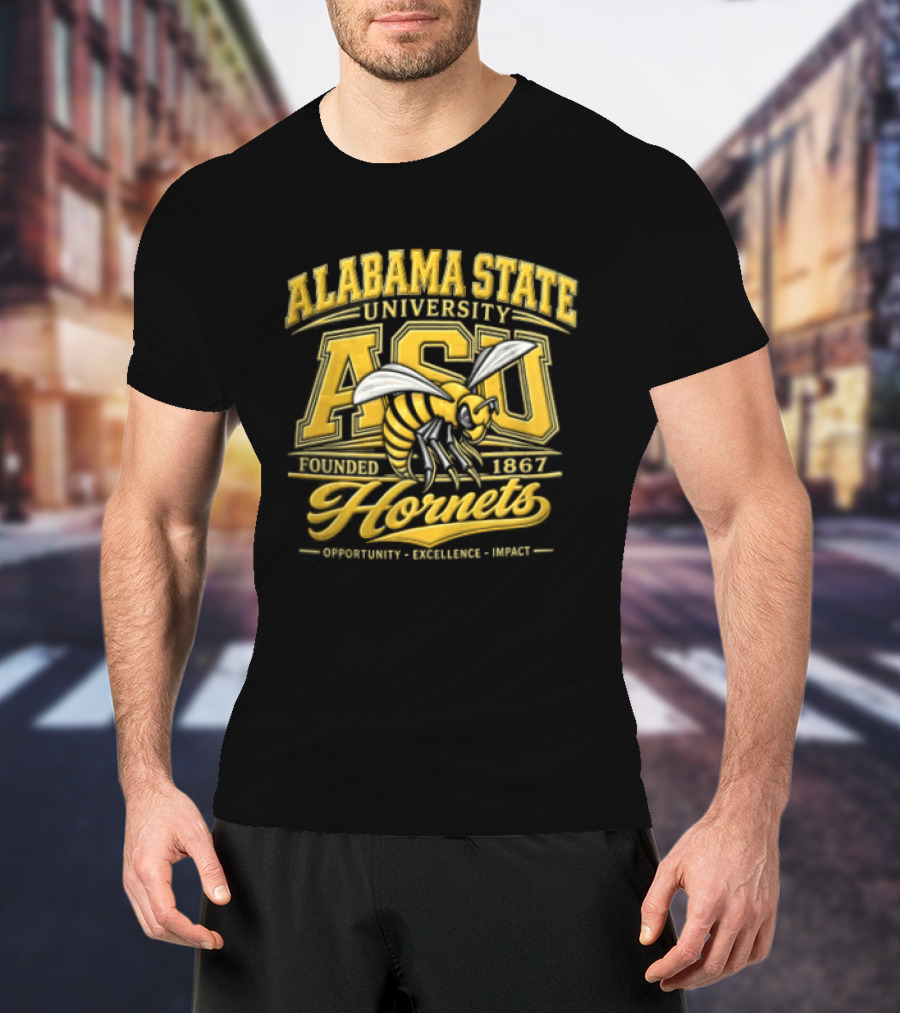 Alabama State University ASU Hornets Est 1867 Opportunity Excellence Impact T-Shirt