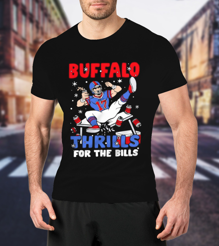 Buffalo Bills 17 Thrills Josh Allen Table Celebration T-Shirt