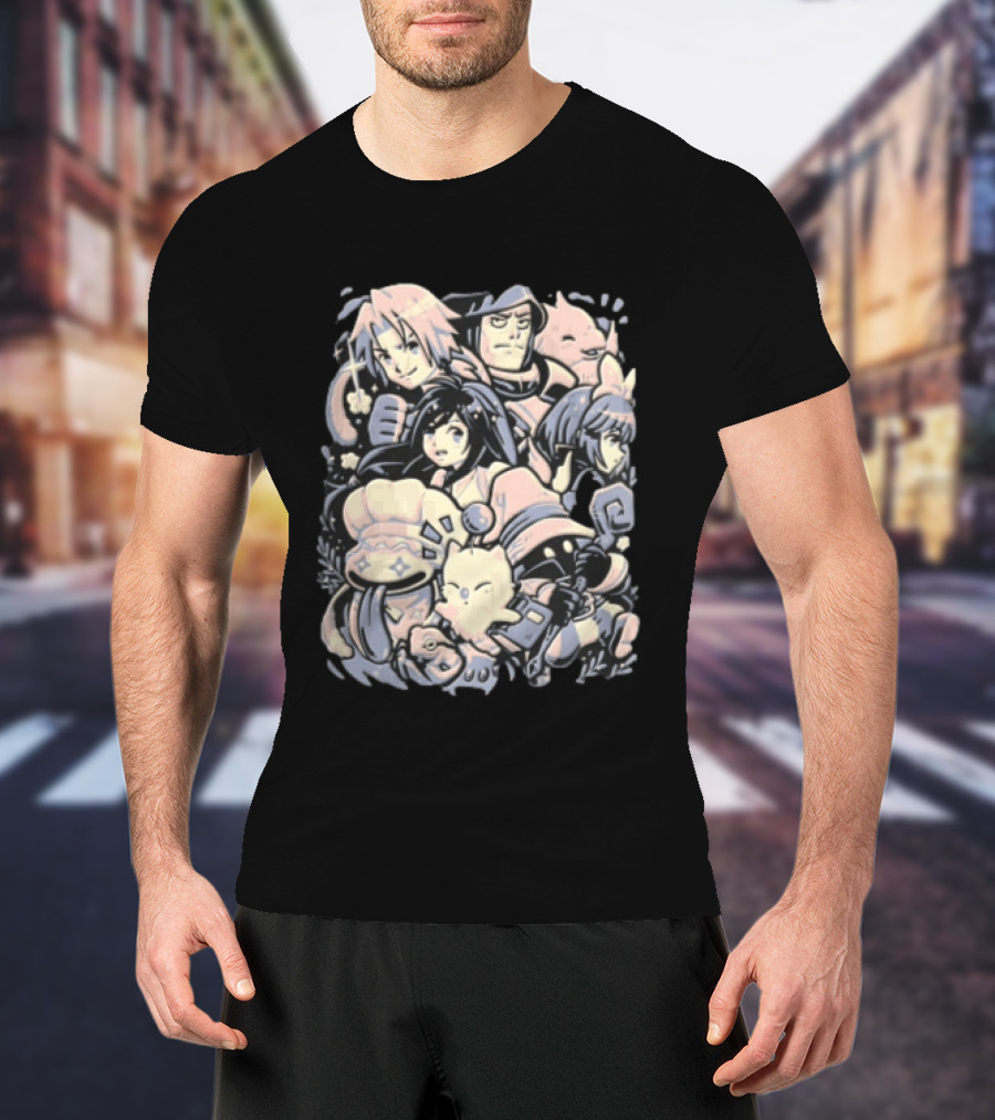 Final Fantasy Anime Group Characters T-Shirt