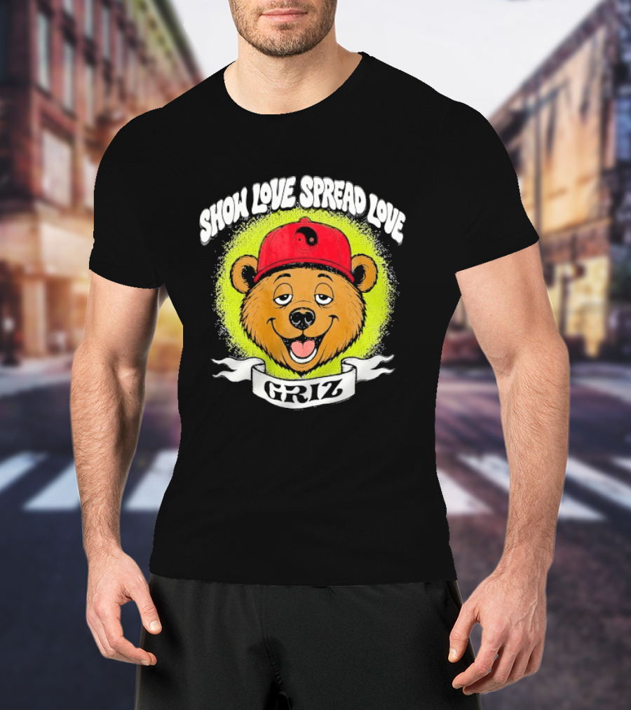 Griz Show Love Spread Love 1990's Bear Hat T-Shirt