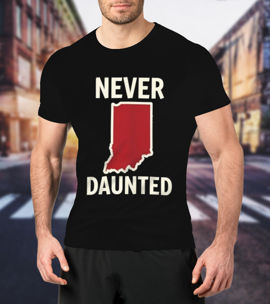 Never Daunted Indiana State Red Map T-Shirt