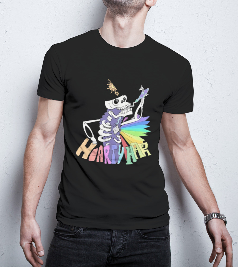 John Fogerty Hearty Har Colorful Skeleton With Rainbow T-Shirt