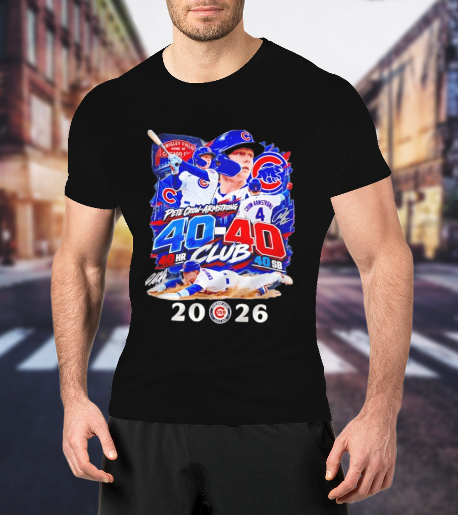 Pete Crow Armstrong 40HR 40SB Club Chicago Cubs 2026 T-Shirt