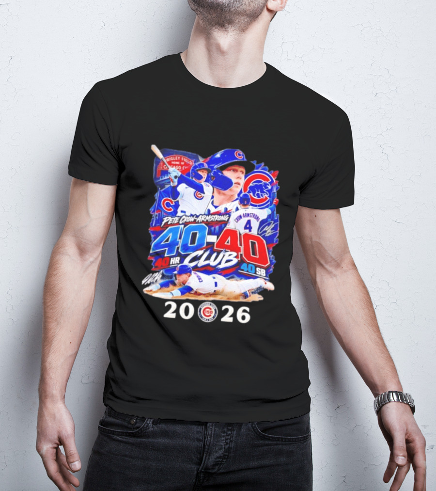 Pete Crow Armstrong 40HR 40SB Club Chicago Cubs 2026 T-Shirt