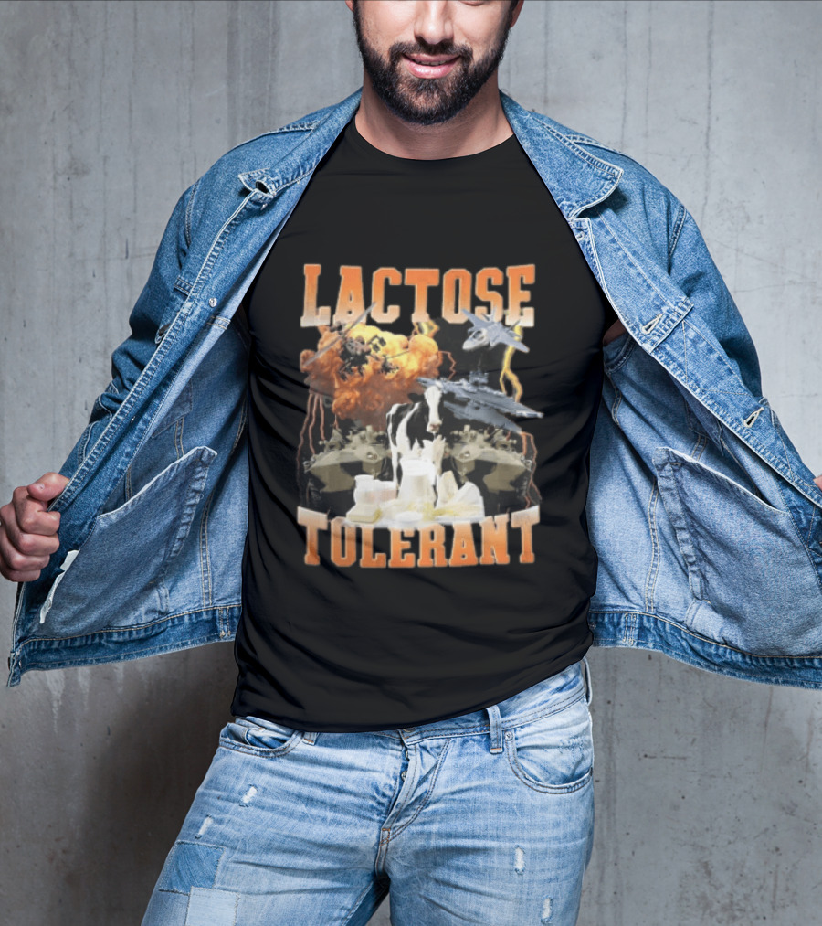 Lactose Tolerant Cow With Military Vehicles And Explosions T-Shirt