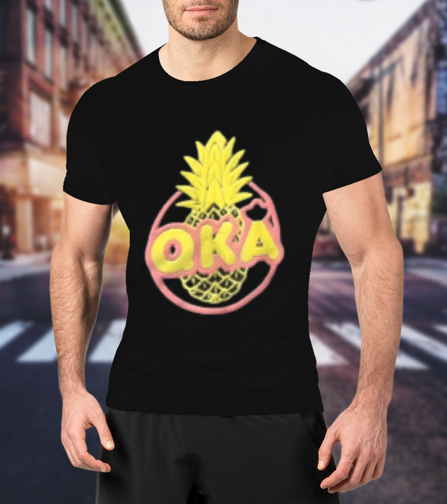 QKA Yellow Pineapple Inside Red Circle T-Shirt