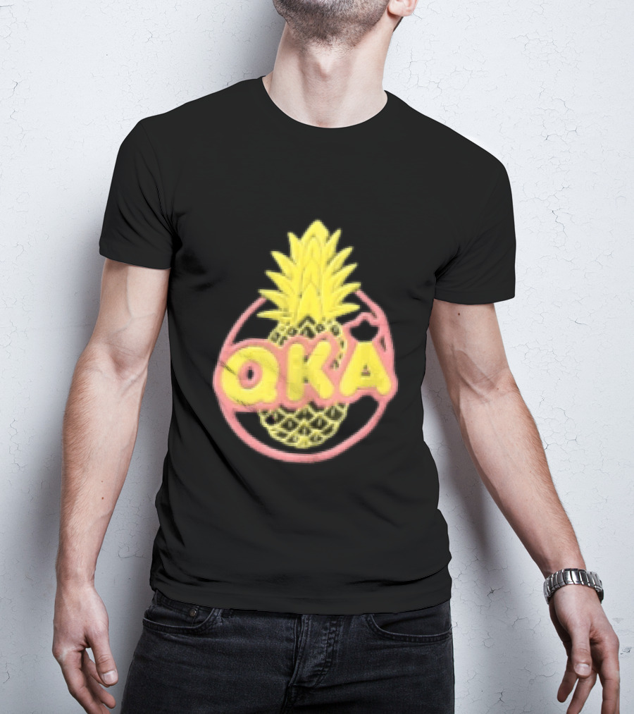 QKA Yellow Pineapple Inside Red Circle T-Shirt