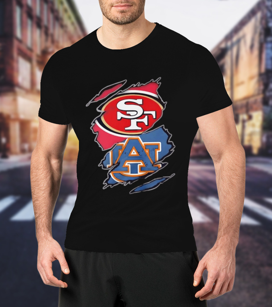 San Francisco 49ers Auburn Tigers Collage T-Shirt