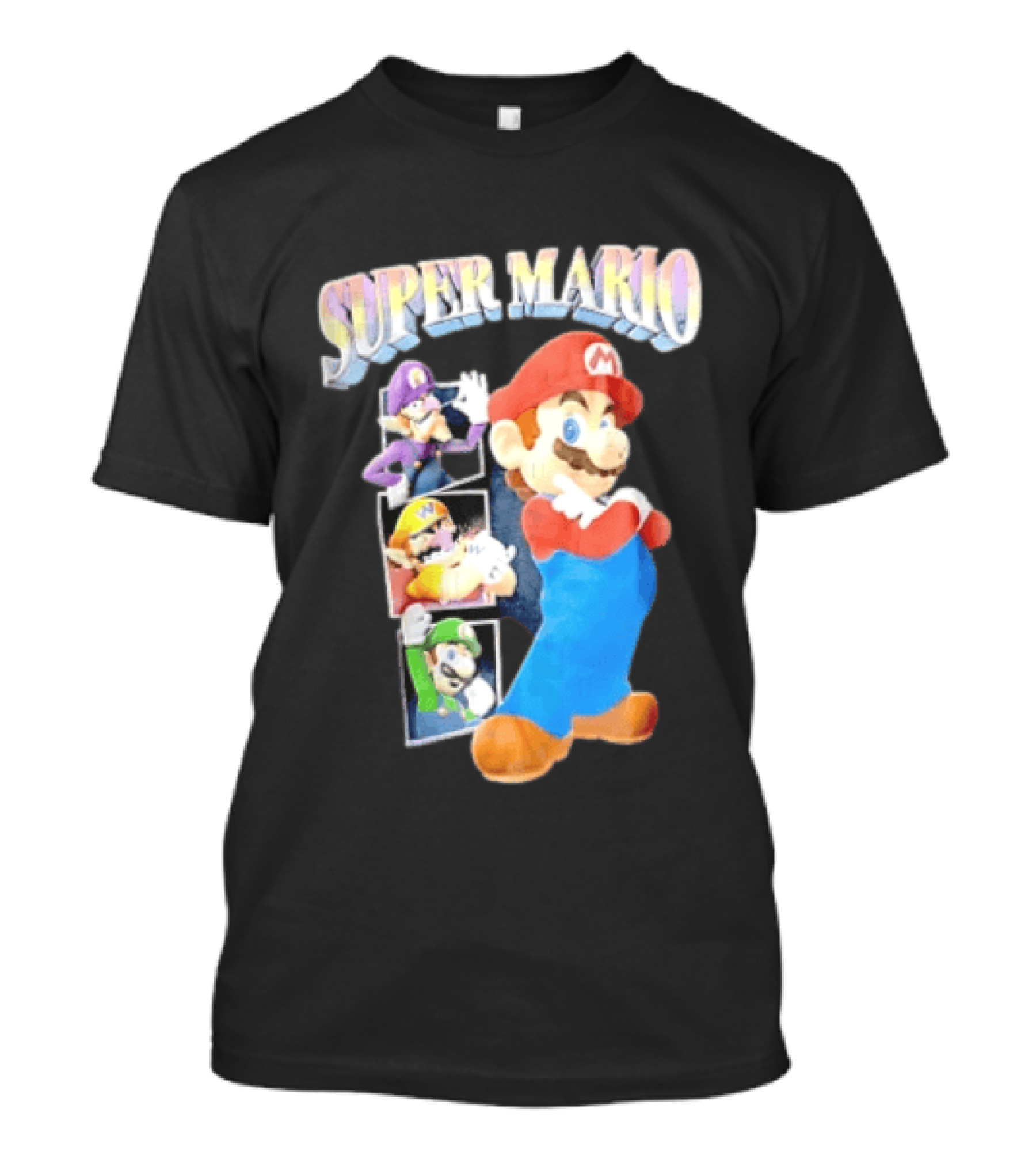 Super Mario With Luigi Wario And Waluigi Characters T-Shirt