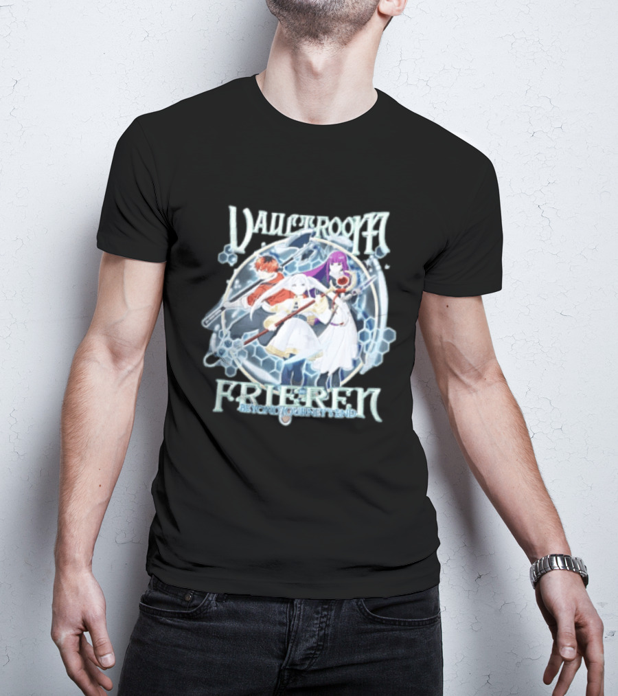 Vaultroom Frieren Beyond Journey's End Anime Characters With Magical Weapons T-Shirt