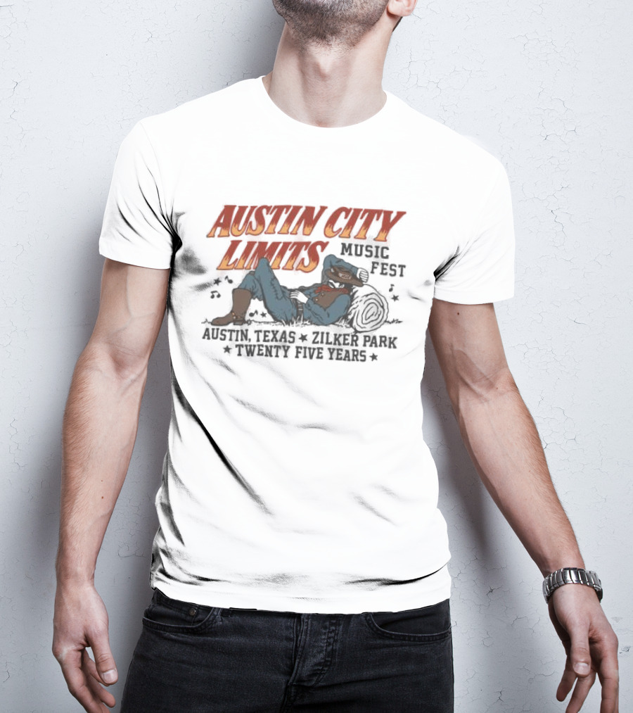 Austin City Limits Music Past, Present, And Future Texas Style Cowboy Lineup T-Shirt