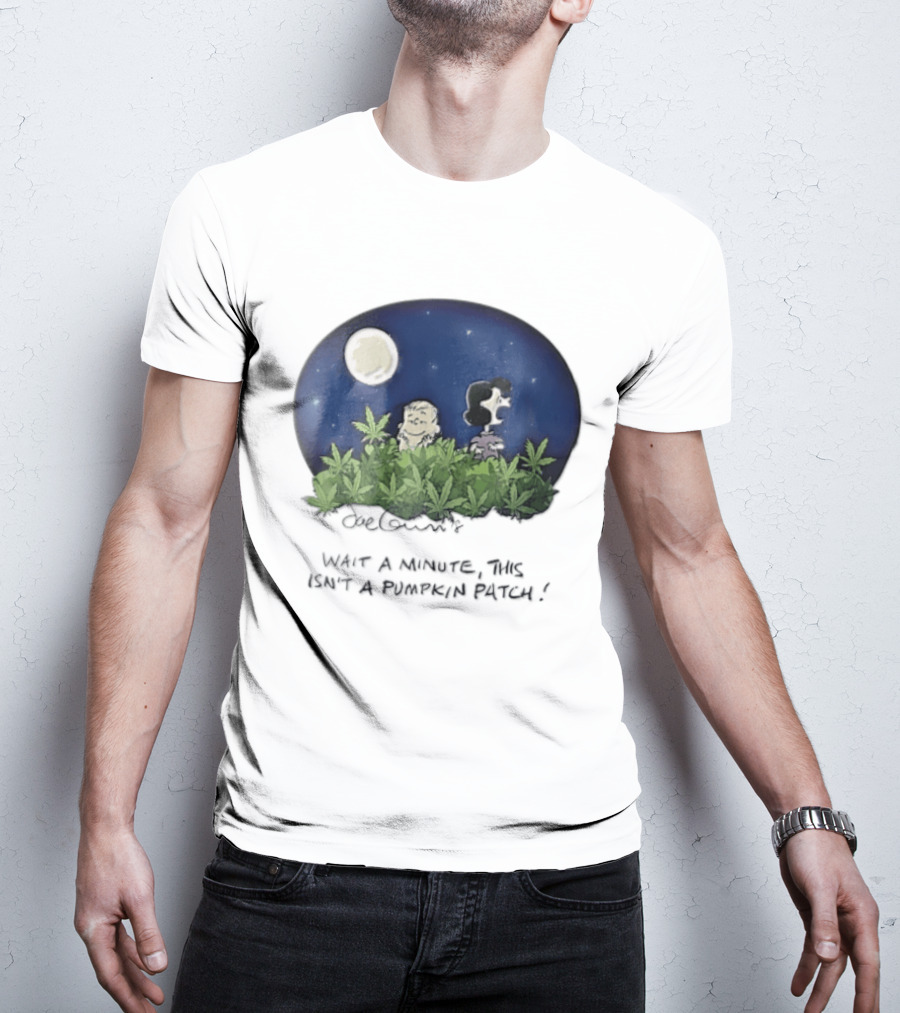 Peanuts Wait A Minute This Isn't A Pumpkin Patch Moon Night Scene Charlie Brown Lucy T-Shirt