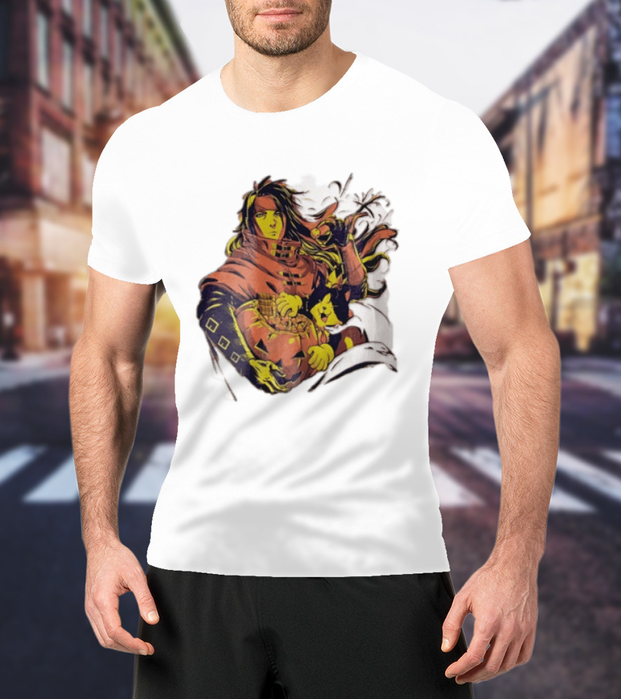 Vincent Valentine Cait Sith Halloween Pumpkin Final Fantasy T-Shirt