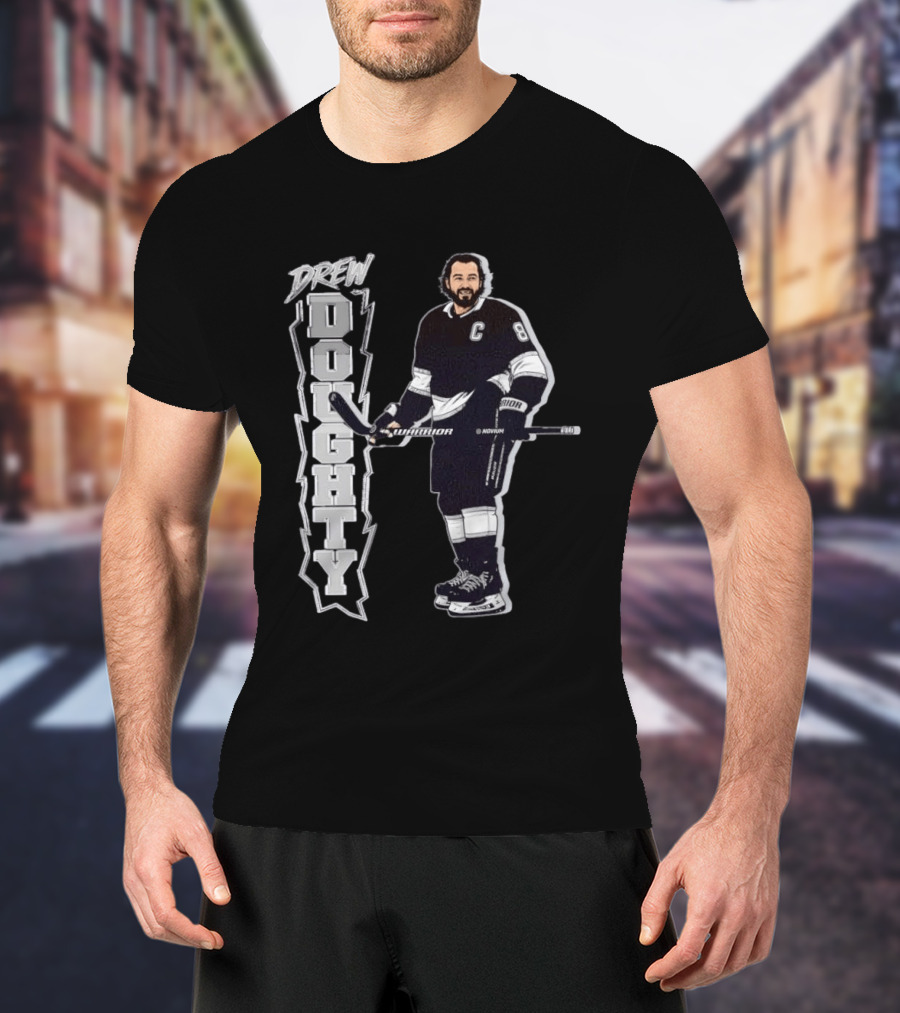 Drew Doughty Captain 8 Los Angeles Kings Hockey Vertical T-Shirt