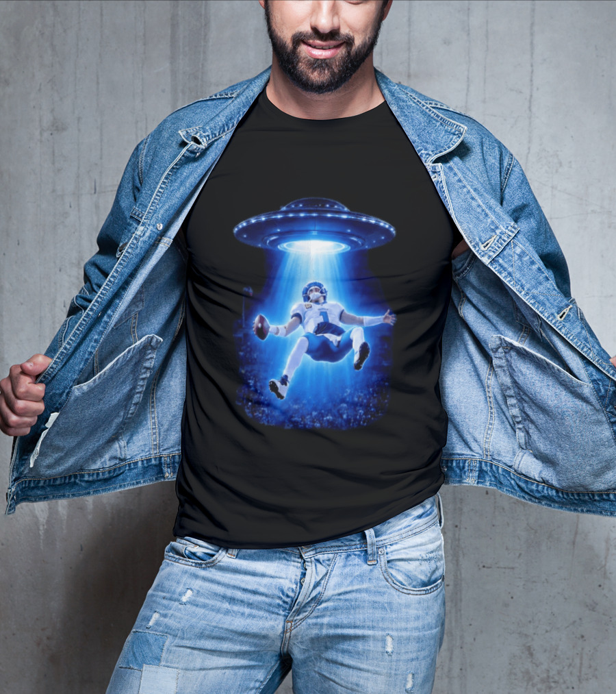 Jalen Hurts Memes UFO Abduction Football Player Beam Fantasy T-Shirt