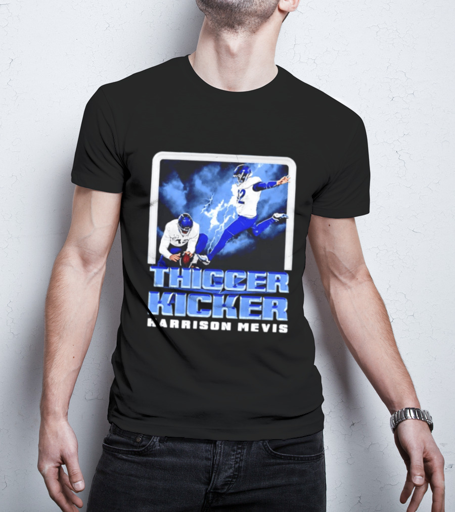 Los Angeles Rams Thiccer Kicker Harrison Mevis Football Action T-Shirt
