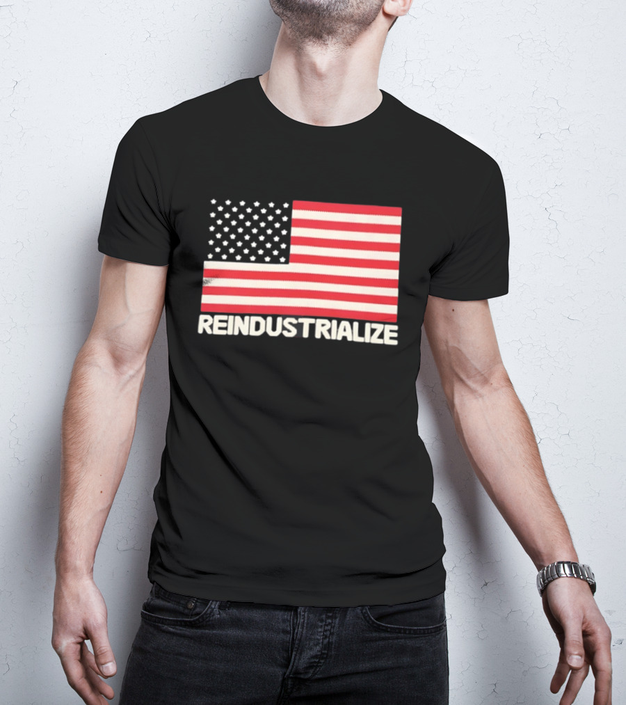 Reindustrialize United States Flag Stars And Stripes T-Shirt