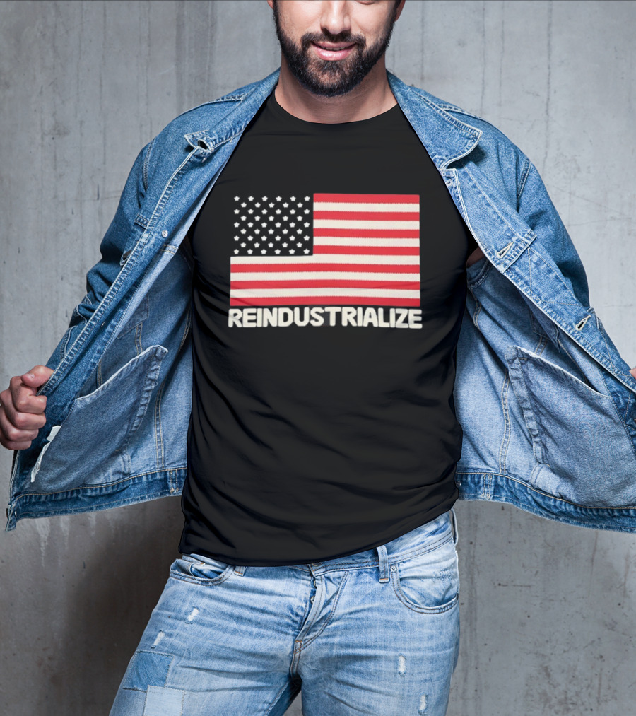 Reindustrialize United States Flag Stars And Stripes T-Shirt