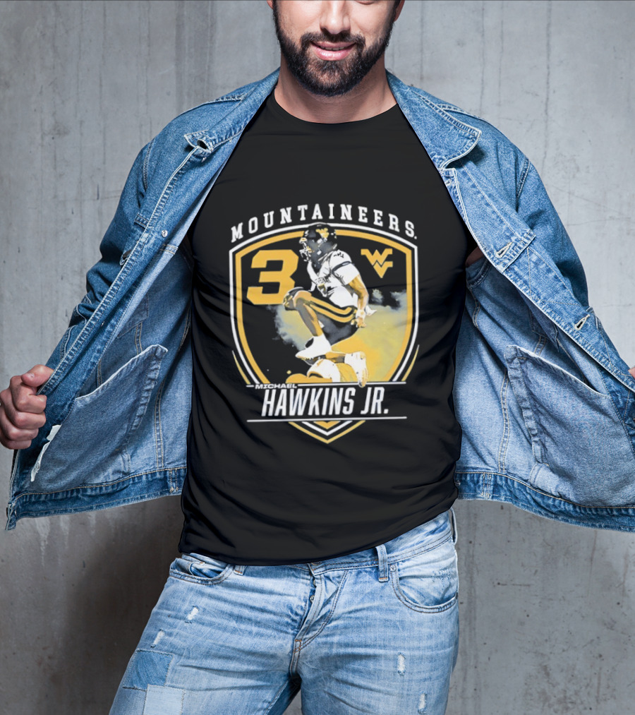 Mountaineers Hawkins Jr. 3 West Virginia WV T-Shirt