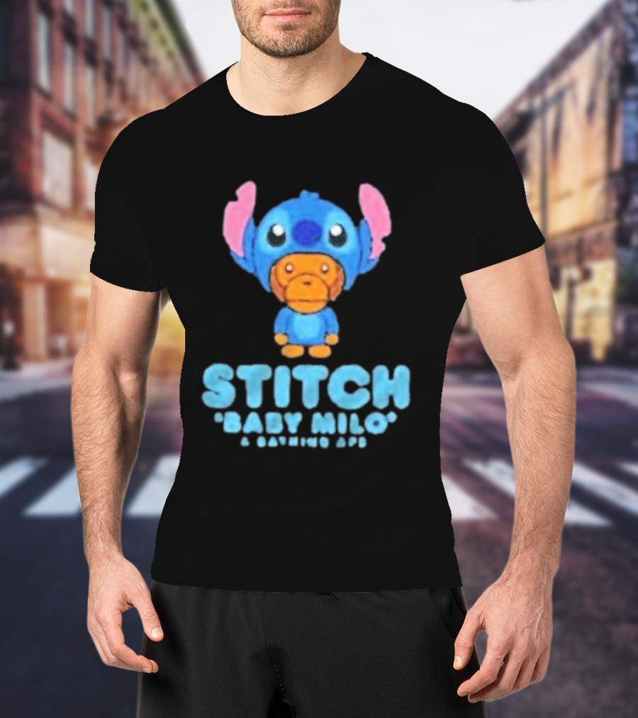 Original Bape X Disney Stitch Baby Milo Collaboration 2026 T-Shirt