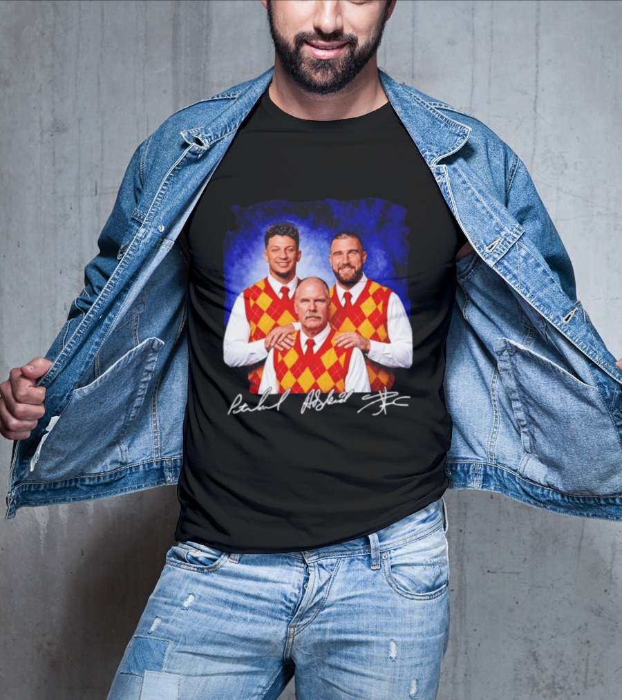 Patrick Mahomes Andy Reid Travis Kelce Kansas City Chiefs Step Brothers T-Shirt