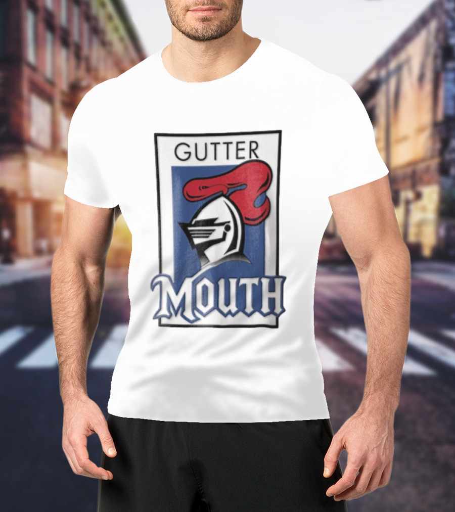 Gutter Mouth Knight Helmet Red Plume T-Shirt