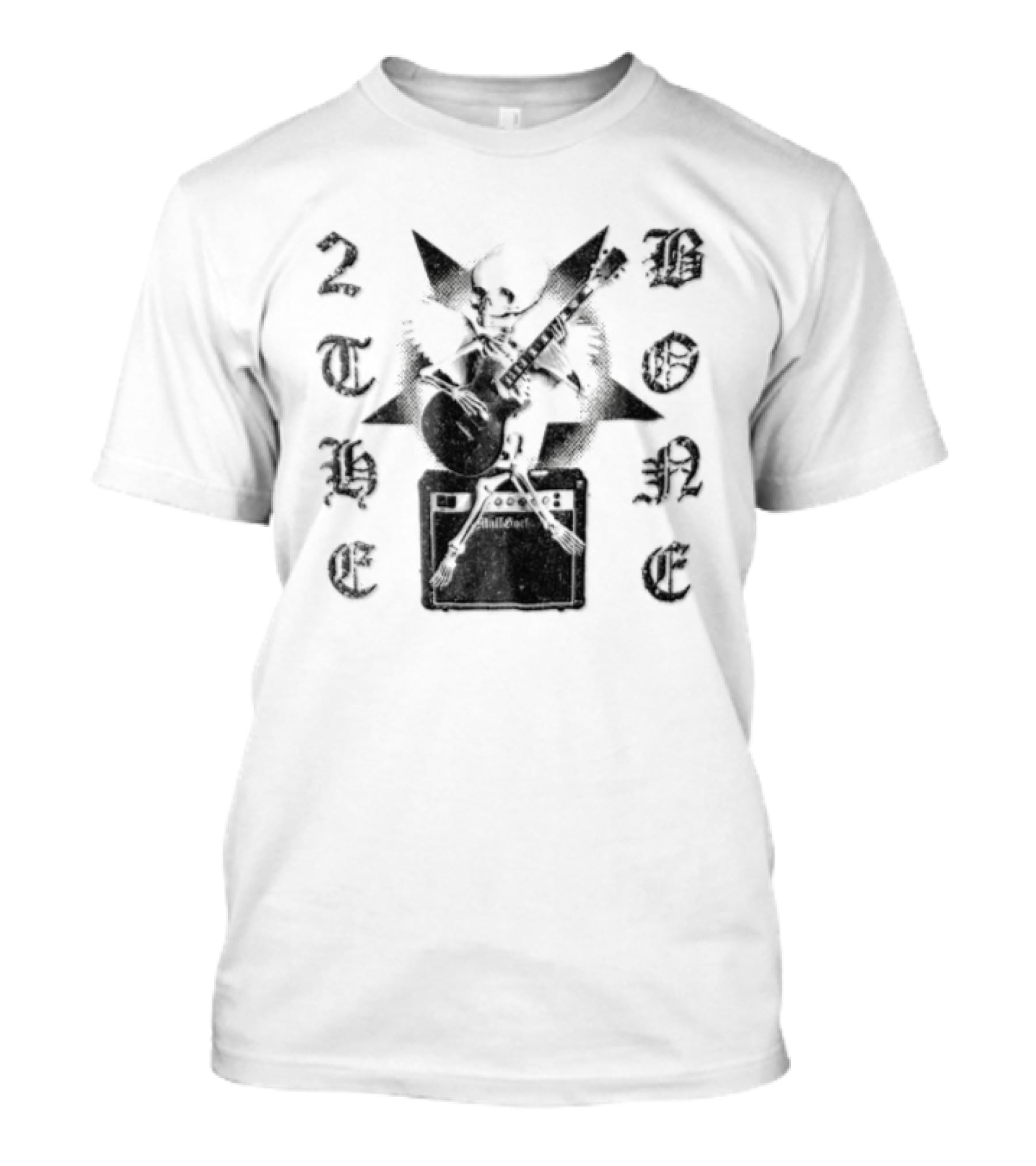 To The Bone Winged Skeleton Playing Guitar On Amplifier T-Shirt