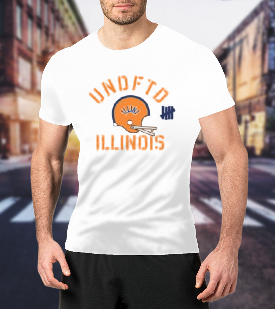 Undefeated Illinois Vintage Football Helmet And Stars T-Shirt