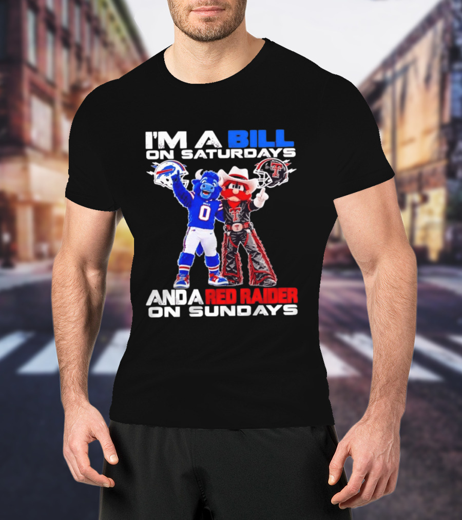 Buffalo Bills And Texas Tech Red Raiders Football Weekend Mascots Fan T-Shirt