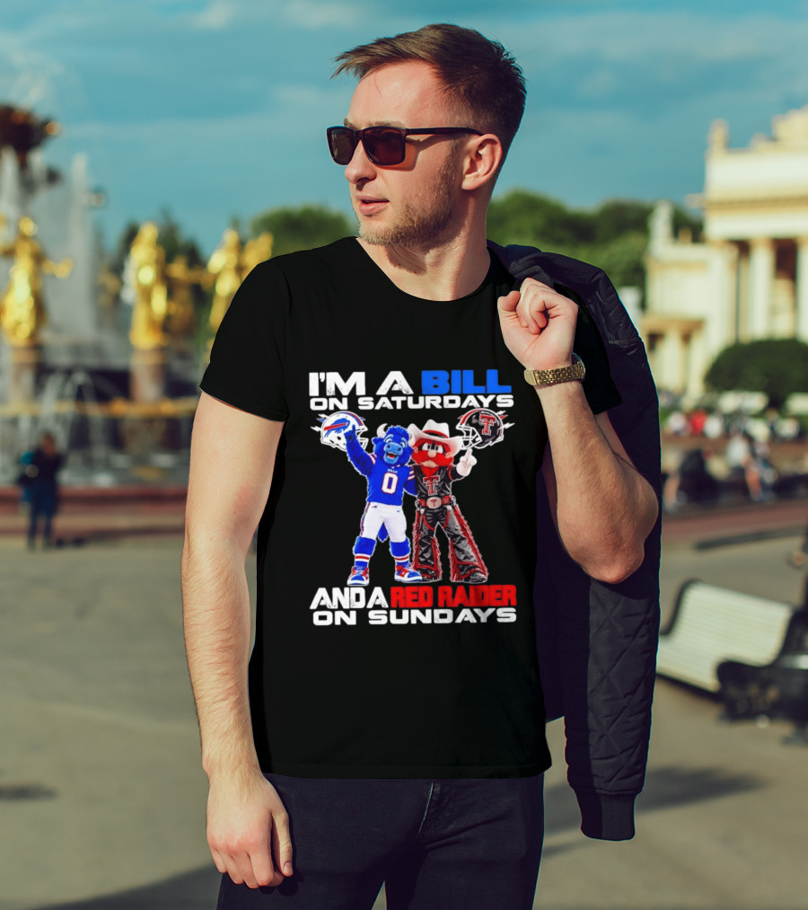 Buffalo Bills And Texas Tech Red Raiders Football Weekend Mascots Fan T-Shirt