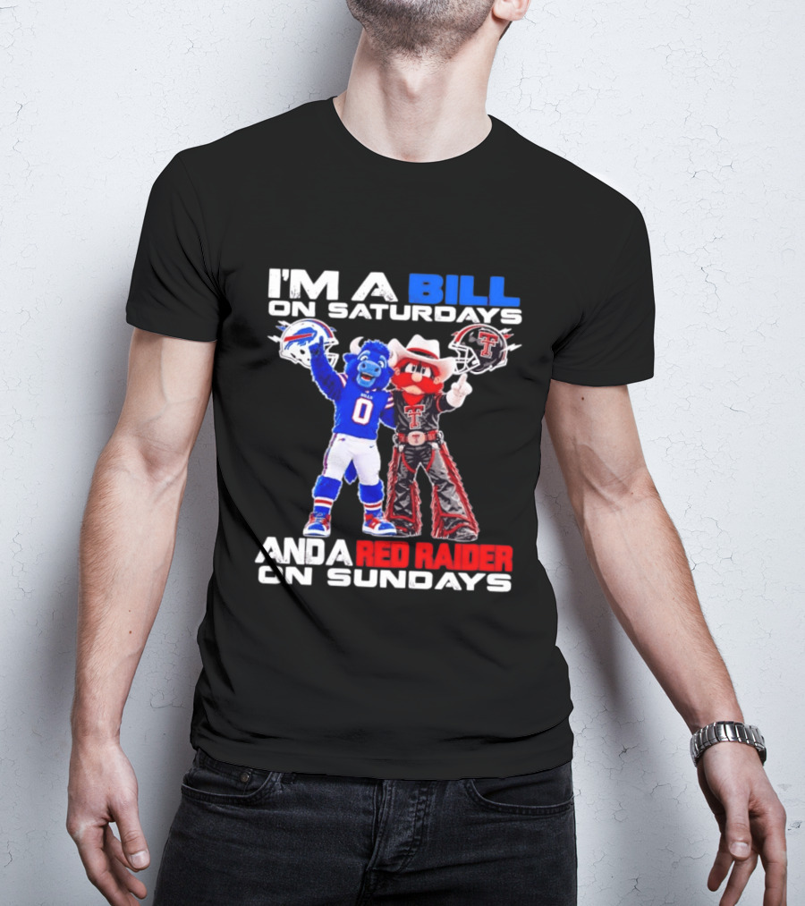 Buffalo Bills And Texas Tech Red Raiders Football Weekend Mascots Fan T-Shirt