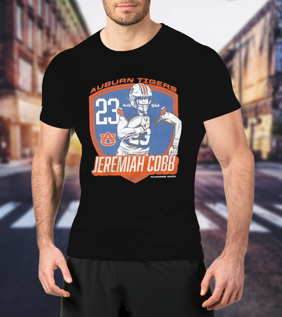 Jeremiah Cobb 23 Auburn Tigers Running Back Football Player T-Shirt
