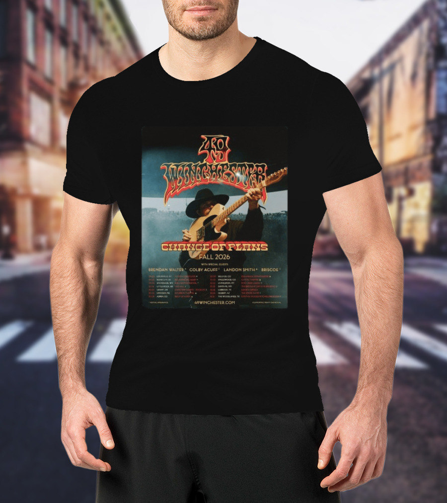 49 Winchester Change Of Plans Tour Fall 2026 Brendan Walter Colby Acuff Landon Smith Briscoe T-Shirt