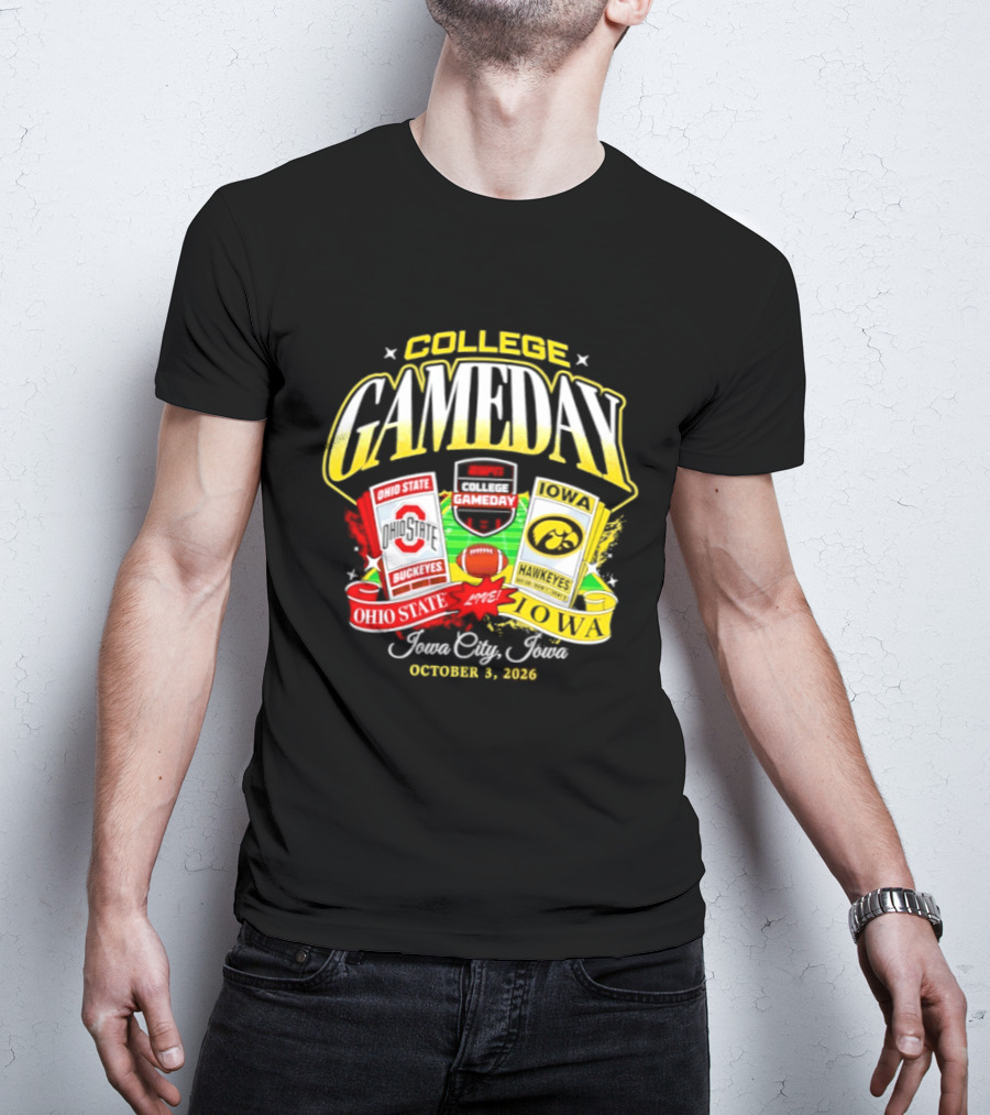 Ohio State Buckeyes Vs Iowa Hawkeyes College GameDay Iowa City Ticket October 3, 2026 T-Shirt
