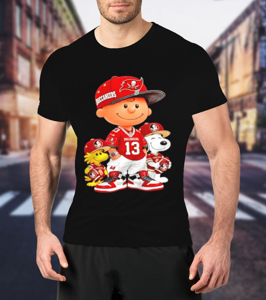 Charlie Brown 13 Snoopy Woodstock Buccaneers Florida State T-Shirt