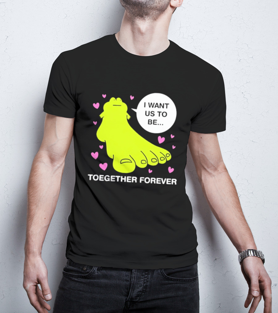 Frog I Want Us To Be Toegether Forever Pink Hearts T-Shirt