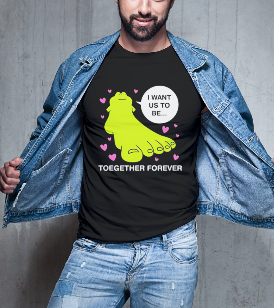 Frog I Want Us To Be Toegether Forever Pink Hearts T-Shirt