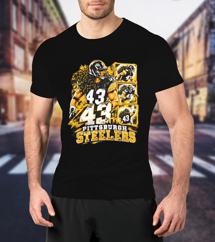 Pittsburgh Steelers 43 Football Player Tribute Sports Team Fan Gear T-Shirt