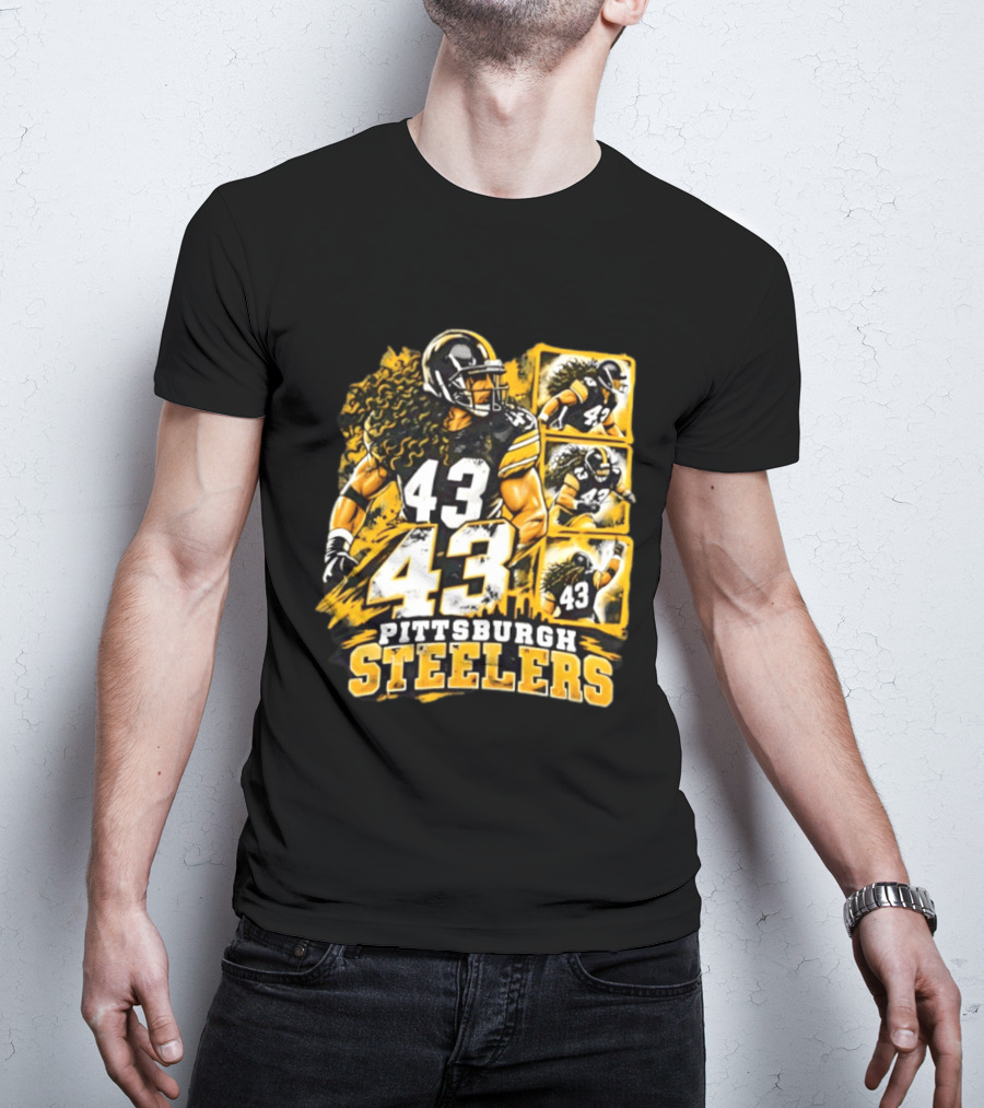 Pittsburgh Steelers 43 Football Player Tribute Sports Team Fan Gear T-Shirt