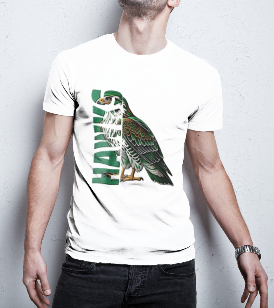 Atlanta Hawks Green Brown Hawk Bird Profile View T-Shirt
