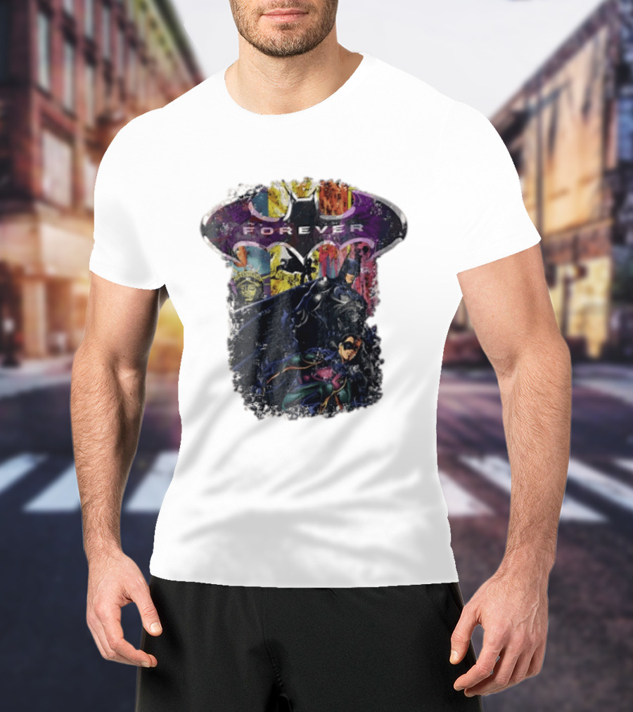 Batman Forever Movie Heroes Art Villains And Allies T-Shirt