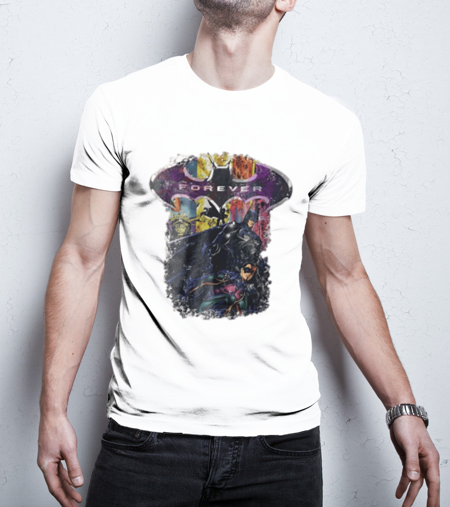 Batman Forever Movie Heroes Art Villains And Allies T-Shirt