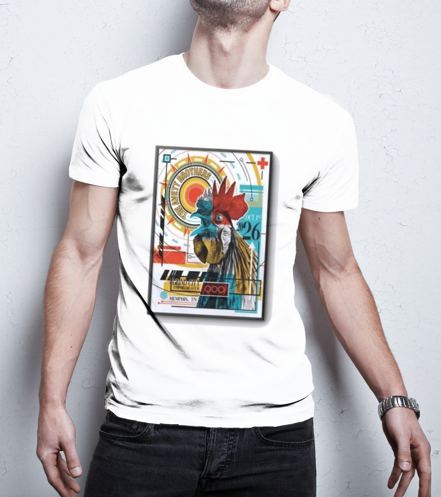 The Avett Brothers Memphis TN Grand City Amphitheater October 1 2026 Rooster T-Shirt
